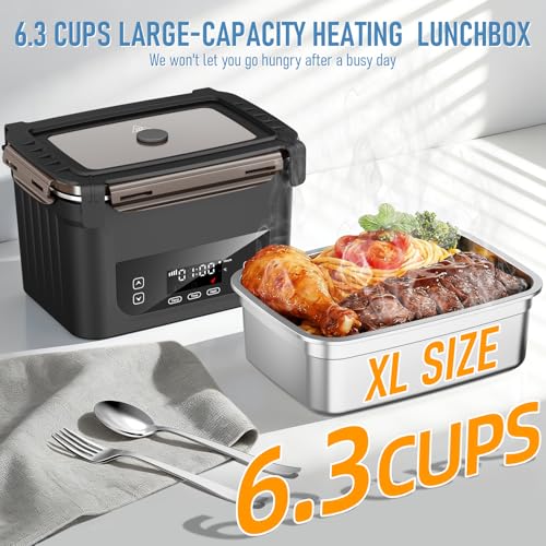 Cordless Electric Heated Lunch Box with 6.3-Cup Capacity - Ice Blue