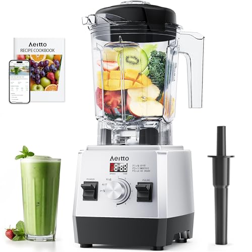 Aeitto Silver 68oz Blender with 1800W Power, 3 Preset Programs & 7 Speeds