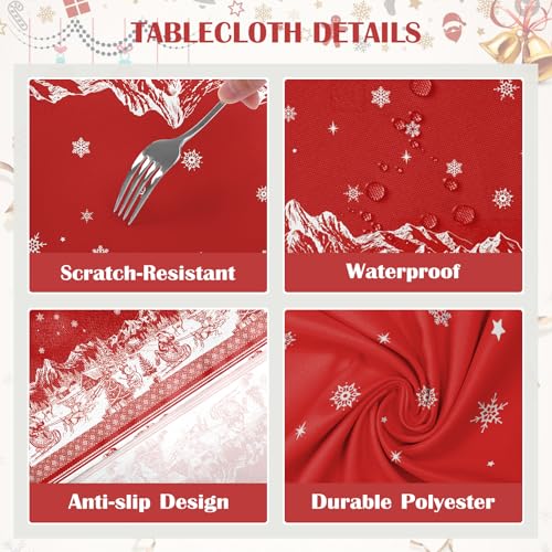 Christmas Tablecloth 55 x 70 Inch Rectangular, Tree Deer Print