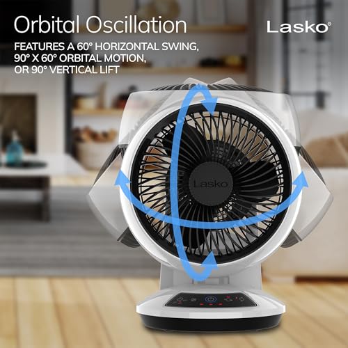 12-Inch White Oscillating Air Circulator Fan with Remote Control