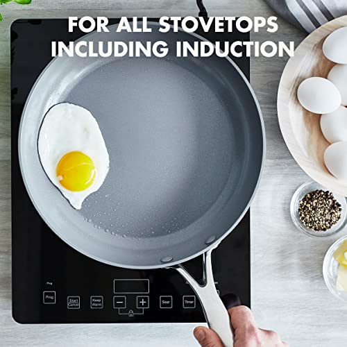 GreenPan Valencia Pro 10-Inch Ceramic Nonstick Frying Pan with Lid – Gray, Durable & Toxin-Free