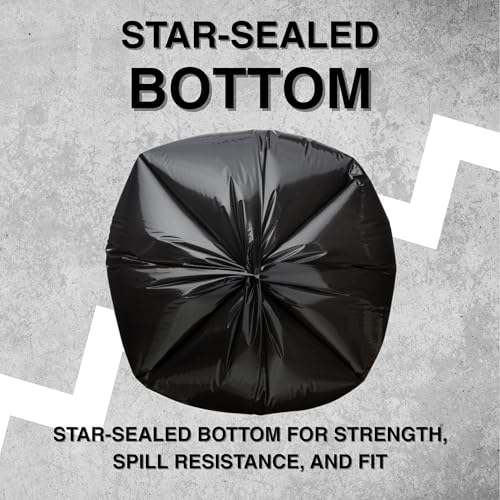 55-60 Gallon Heavy-Duty Black Garbage Bags 38x58 Inch 1.2 Mil Bulk Pack