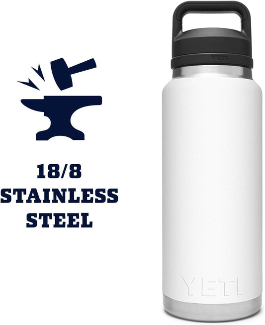 YETI Rambler 36 oz Bottle, Vacuum Insulated, Stainless Steel with Chug Cap, Black