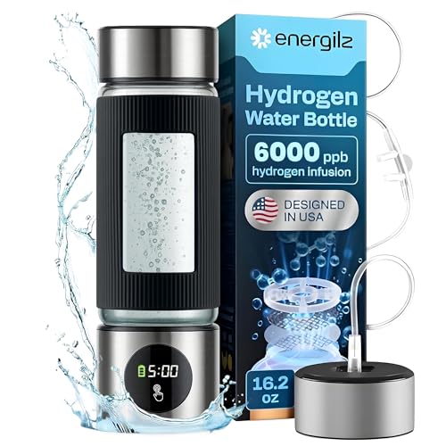 ENERGILZ Silver Hydrogen Water Bottle 16.2oz | Hydrogen Generator 6000 PPB