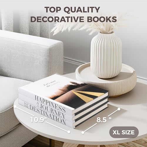 Decorative Coffee Table Books Set of 3 - Faux Books for Home Decor - Real Pages