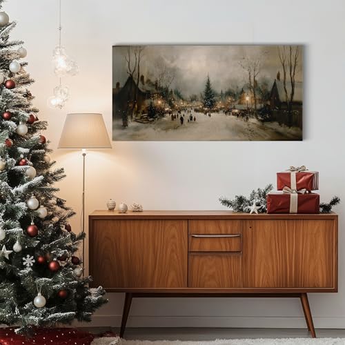 SVFGHGGN Rustic Farmhouse Vintage Neutral Winter Large Christmas