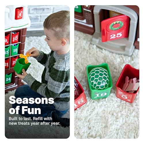 Kids Interactive Advent Calendar with Refillable Toy Bins - Holiday Christmas Toy for Toddlers 1.5+ Years