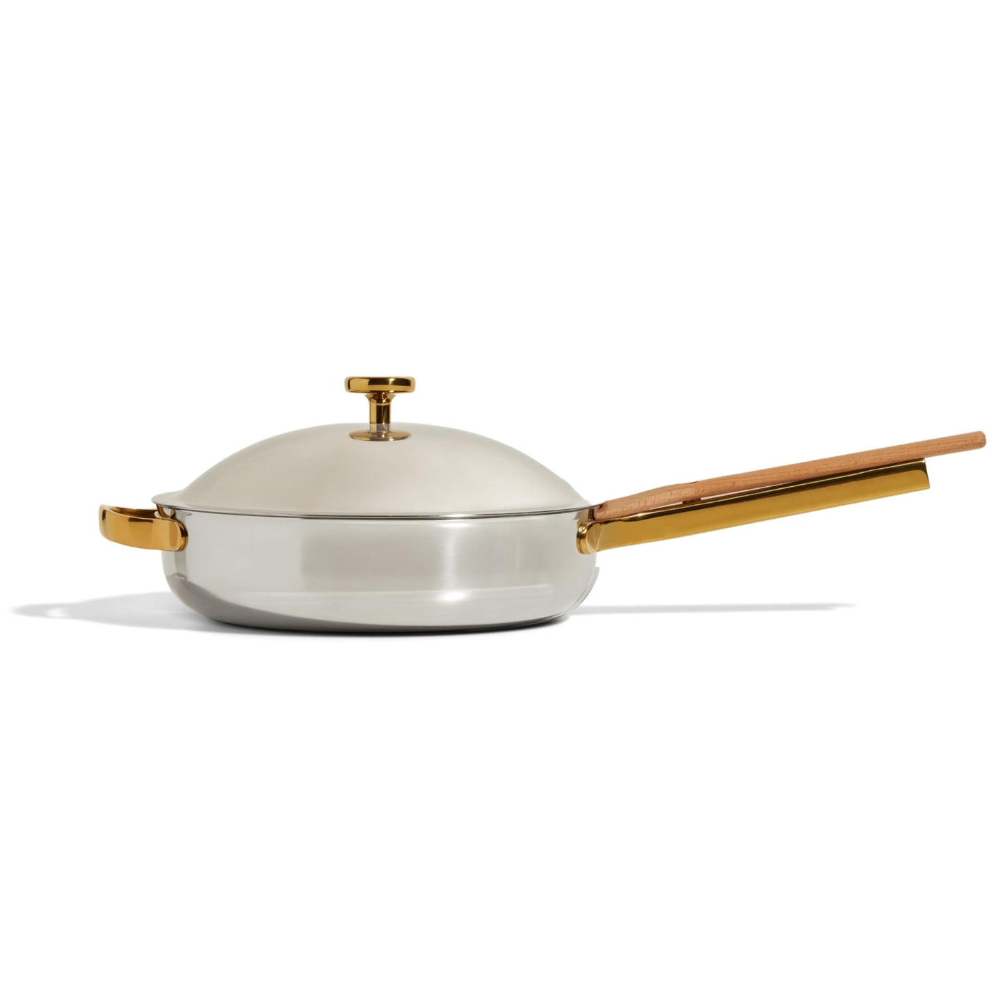 Our Place Titanium Always Pan Pro - 10.6” (2.8 Qt) No-Coating Nonstick Skillet | Tri-Ply Titanium & Stainless Steel | Safe for Oven, Induction & All Cooktops up to 750°F | Includes Spatula | Gold
