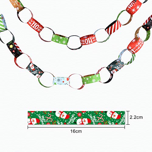 ASTARON 300 Pcs Christmas Paper Chains Festive DIY Decorations, Self-Adhesive Holiday Decor