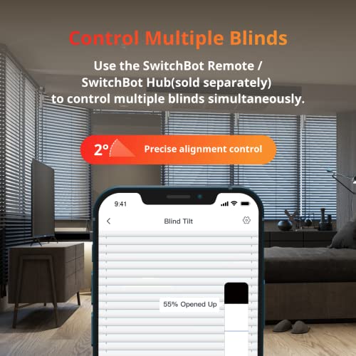 Smart Motorized Blinds Tilt Motor for Horizontal Blinds - Solar Powered, Light Sensing Control - Variation 1