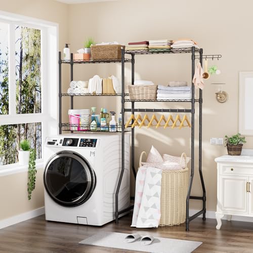 Laundry Organizer Shelf for Washer and Dryer Storage - Space Saving Multi-Functional Rack