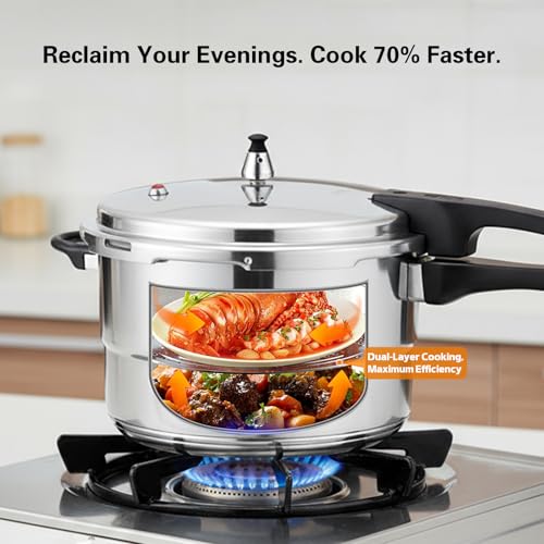 4L Mini Aluminum Alloy Pressure Cooker with Magnetic Base - Compact & Safe for Induction & Gas Stoves