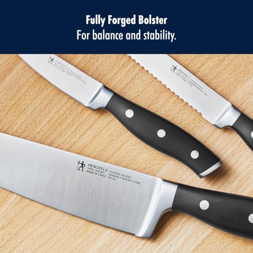 Henckels Forged Accent Razor-Sharp Kitchen Knife Set - Black Handle, 3-Piece