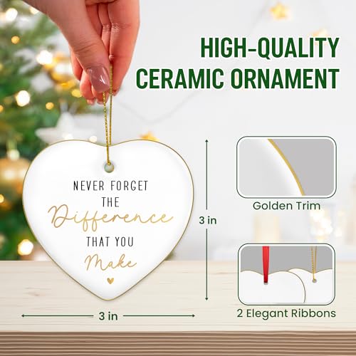 OASSIE Christmas Thank You Gifts for Women - Ceramic Christmas Ornaments 2025 for Tree Decorations - Appreciation Retirement Stocking Stuffers Gifts for Women Boss Coworker Teacher Nurse Friend