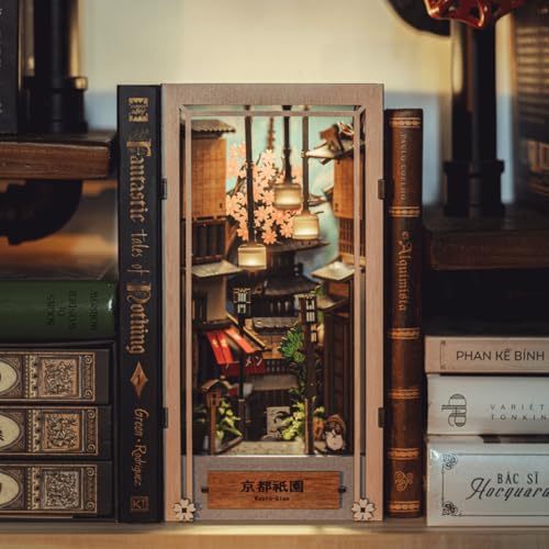 Kyoto Gion Book Nook Kit - DIY Wooden 3D Bookend for Shelves & Decor