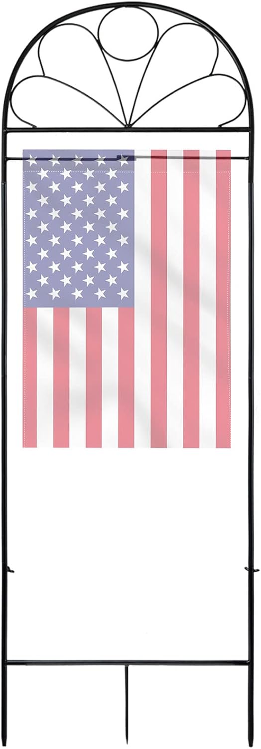 YEAHOME Garden Flag Holder Stand - Premium Weather-Proof Metal Arbor for All Seasons Flags