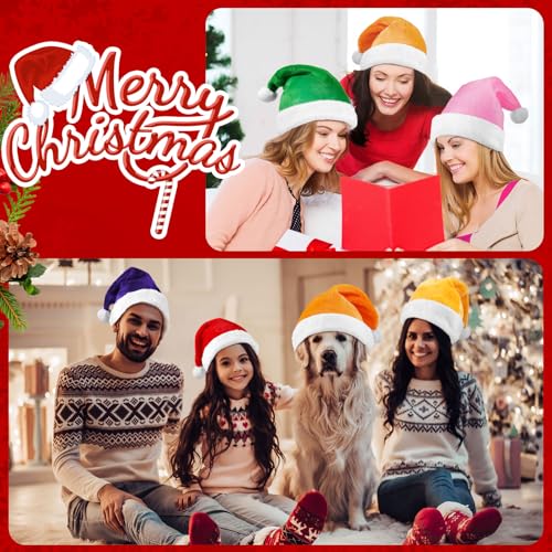 JaGely Multicolor Plush Santa Hat Gnome Hat Xmas Dwarf for Adults Men Women Holiday Party Supplies (9)