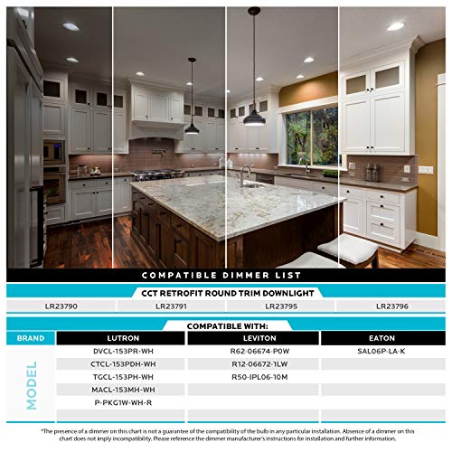 5/6 Inch LED Recessed Retrofit Downlights 14W 4 Pack Dimmable & Color Adjustable