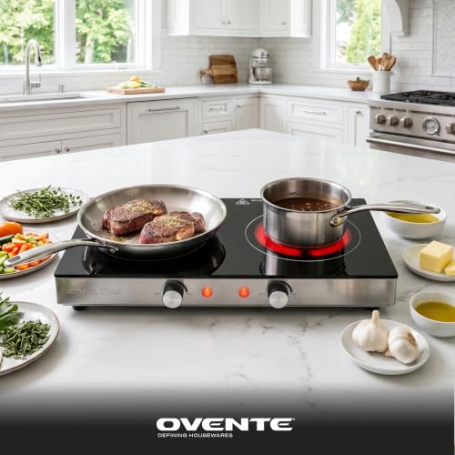 Infrared Ceramic Double Burner Hot Plate - 1800W, Black, Model BGI302GB