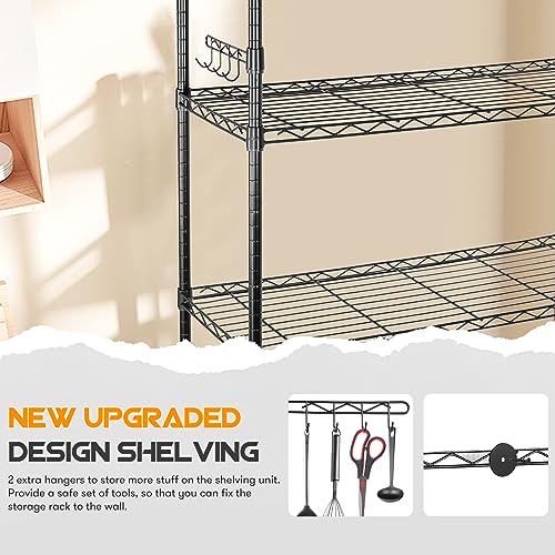 YNN Storage Shelves,1750Lbs 5 Tier Heavy Duty Metal Rolling Shelving