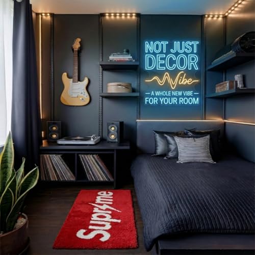 42x14 Soft Fluffy Gaming Rug Wall Decor - Non Slip & Washable - Hypebeast Room Accent