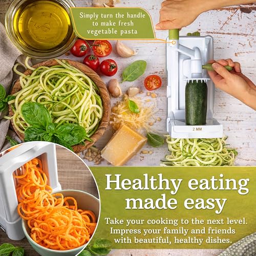 White 5-Blade Vegetable Spiralizer & Noodle Maker - Brieftons Kitchen Tool