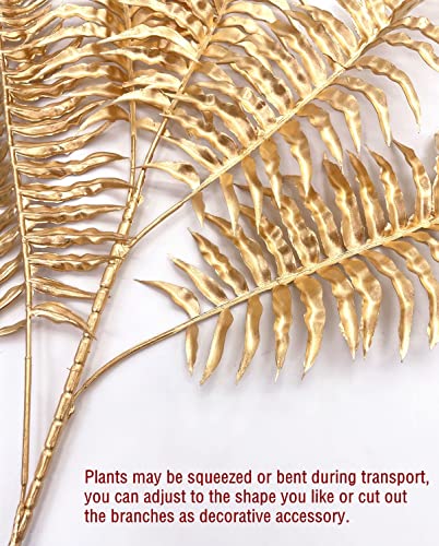 PASYOU Gold Boston Grass Faux Plants - 30 Inch 2 Bunches for Indoor Outdoor Decor