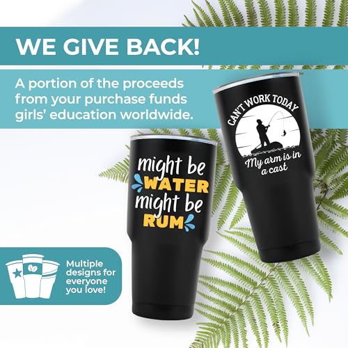 KEDRIAN Might Be Rum Tumbler 30oz - Unique Rum Lover Gift, Spill-Proof Stainless Steel Drinkware for Men