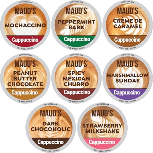 Maud's Cappuccino Coffee Pods Variety Pack - 56 Count Assorted Flavors