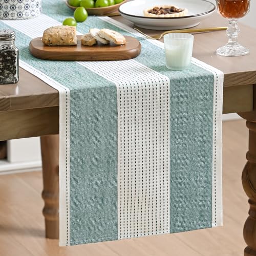 Artoid Mode Forest Green Farmhouse Rustic Table Runner 13x36 Inch for Kitchen Dining & Holiday Decor