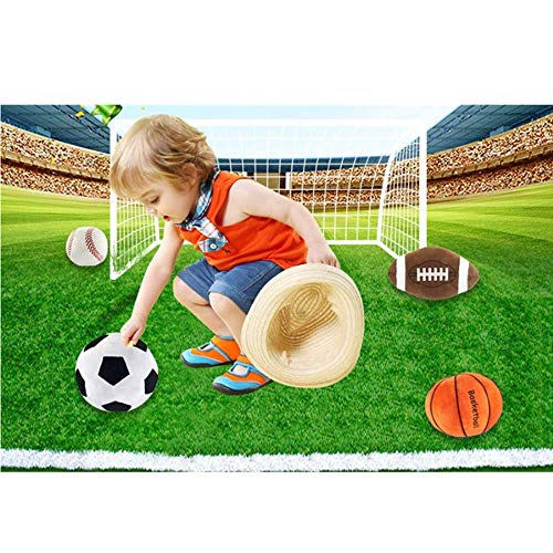 11 inch Football Plush Pillow Fluffy Stuffed Throw Pillows Football Sports Ball Pillow Soft Durable Sports Toy Sofa Room Decoration