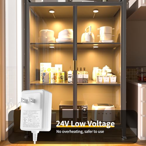 WOBANE 6 Pack Dimmable LED Puck Lights for Under Cabinet, Linkable & Switch Control