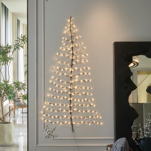 Birchlitland 6FT LED Wall Tree with 180 Warm White Fairy Lights Indoor Outdoor