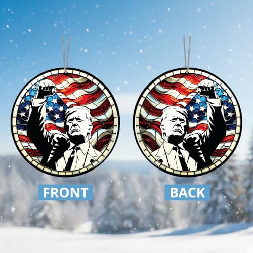 Trump Christmas Ornament 2026 - Double-Sided White House Trump Decor