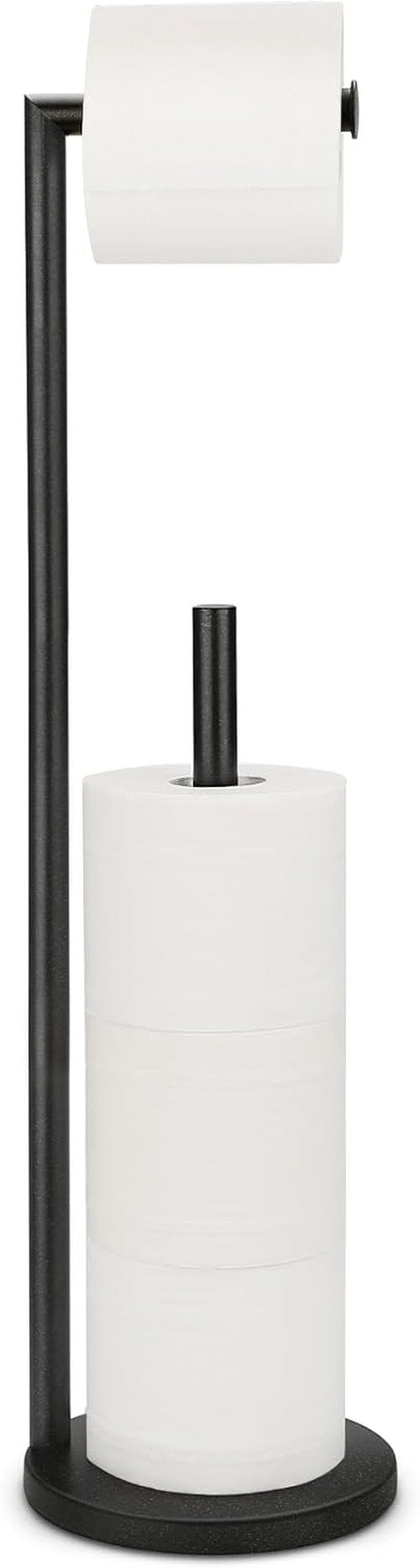 Black Galaxy Toilet Paper Holder Stand - Rustproof Free-Standing Storage for 4 Rolls