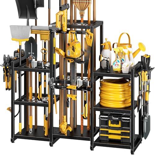Large Garden Tool Organizer Rack - Holds Up to 86 Tools, Heavy Duty Yard Storage for Garage & Shed