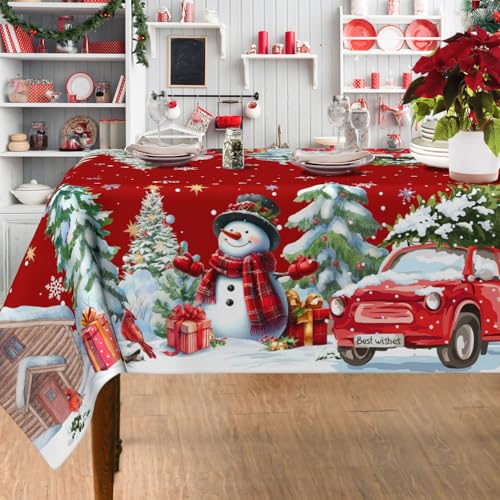 Christmas Tablecloth 60x140 Inch Rectangle, Decorations For Home