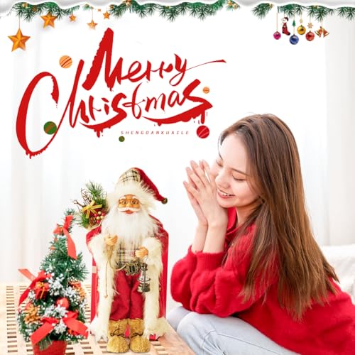 Eforcase Red 45cm Santa Claus Christmas Decoration Standing Figurine