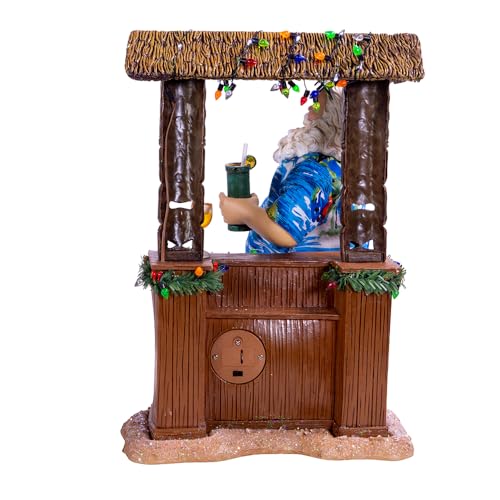 Beach Santa at Tiki Bar Figure – 11 inch Kurt Adler Holiday Decor