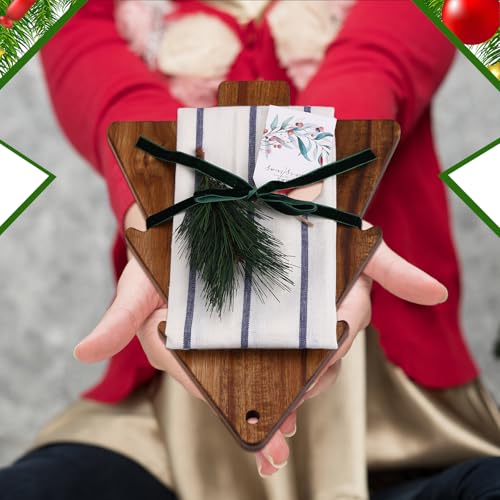 Potchen 9-Piece Christmas Tree-Shaped Cutting Board Gift Set with Towel, 11.8 x 9 inches