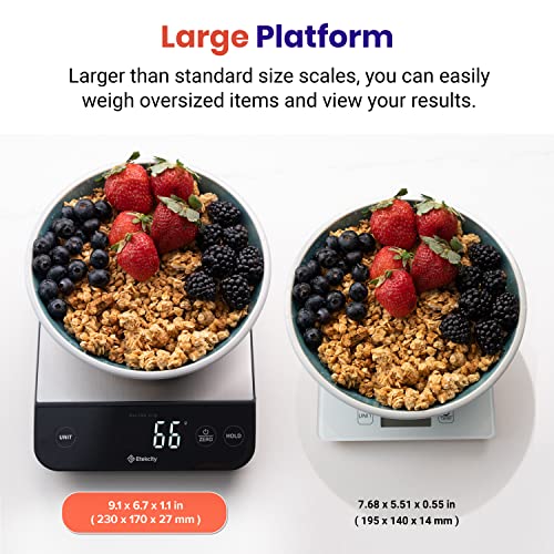 Stainless Steel Food Kitchen Scale 22lb Waterproof USB Rechargeable