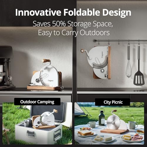 Foldable Manual Bread Slicer, 2 German RSG Blades for Homemade