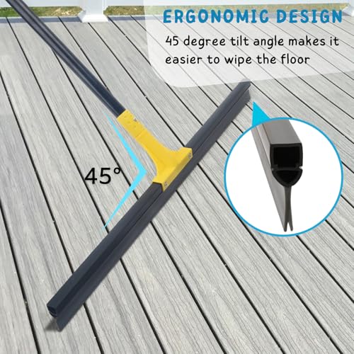 Yellow 30-Inch Heavy Duty Rubber Floor Squeegee for Concrete & Tile