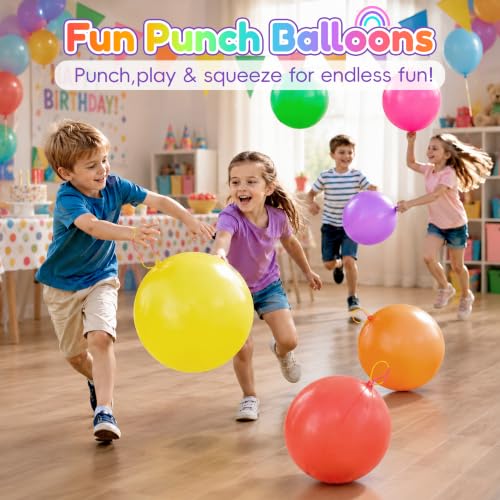 Kids Party Favor Set with Scratch Art Balloons Squishy Toys & Goodie Bags