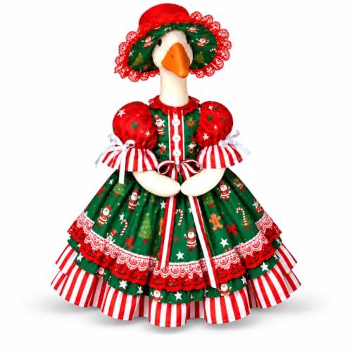 Xmas Lolita Porch Goose Outfit for 23" Statues - Holiday Decor