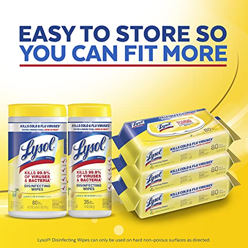 Lysol Disinfecting Hand Wipes with Lemon & Lime Blossom, 480 Count – Germ & Virus Killer