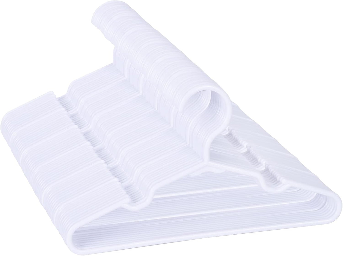 Kids Hangers 100 Pack by [Brand Name] - Durable Non-Slip Plastic Hangers for Toddler & Child Clothes | 11.6 Inch