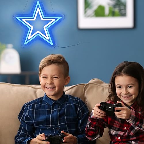 Cowboys Neon Sign - Blue & White LED Wall Light for Dallas Fans - Game Room Decor, Cowboys Merch Gift - Variation: Cowboys