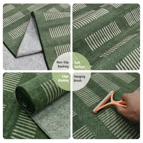 Sage Green 5x7 Area Rug - Ultra Soft Non-Slip Carpet for Kids Room & Home