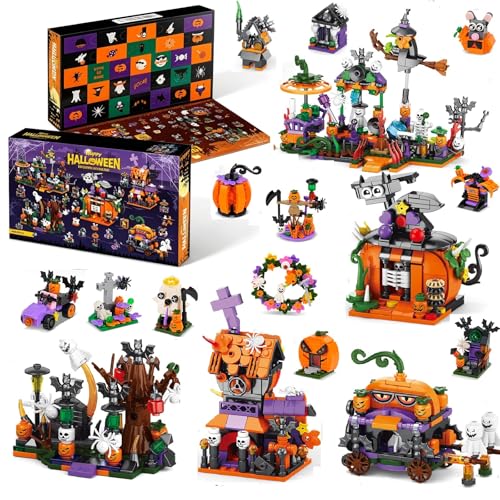 Rohxizw Halloween Advent Calendar 2026 - 31 Days Countdown Spooky Haunted House Building Blocks - CT-Halloween